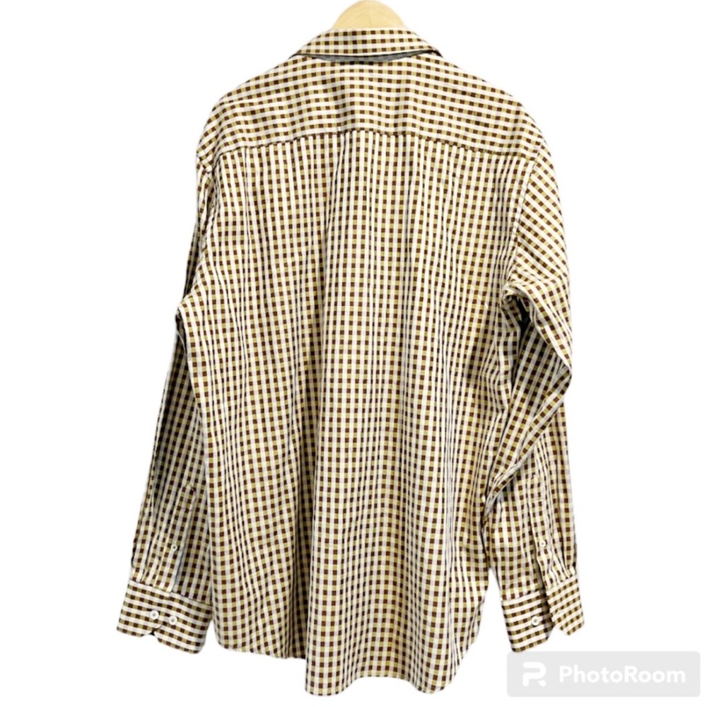 Bugatchi 🆕 Cotton Checkered button-down casual shirt size extra large - Picture 2 of 5